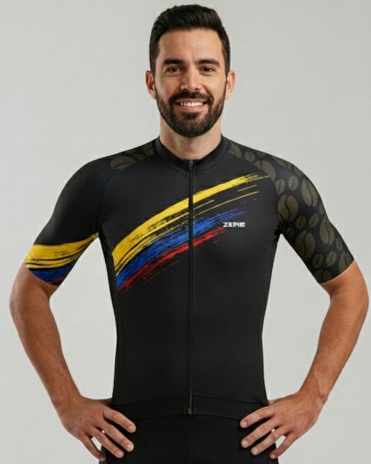JERSEY HOMBRE COLOMBIA NEGRA M/C